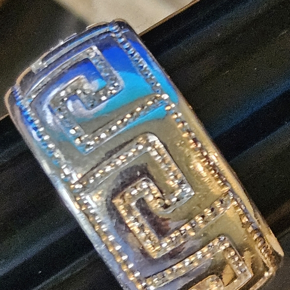 Sterling Silver Milor Made in Italy Greek Key Thick Ring - Picture 4 of 4